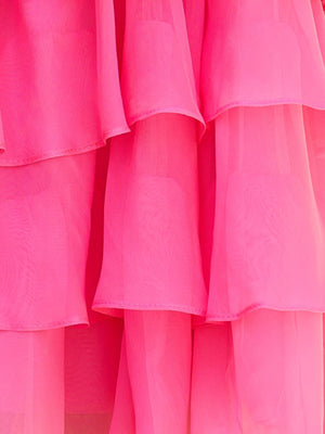 Orlaith | Fuchsia - A Line Tulle Ruffles Sweetheart Short Homecoming Dresses with Bow