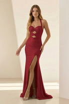 Orvyna | Lilac - Halter Mermaid Beaded Long Formal Prom Dresses With Slit - KissProm