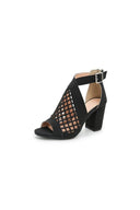 Outdoor Peep Toe Chunky Heel Fashion Shoes With Hollow - out - KissProm