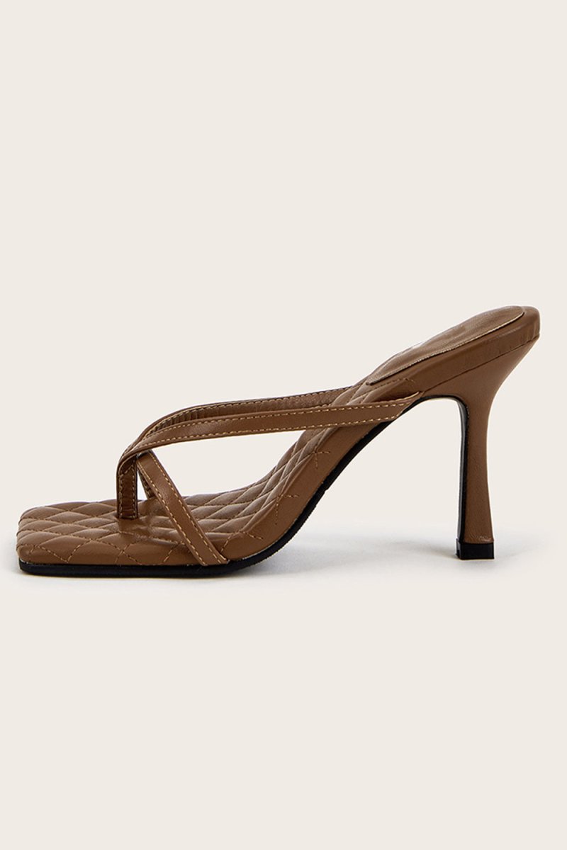 Outdoor Peep Toe Sandals Stiletto Heel Microfiber Leather Fashion Shoes - KissProm