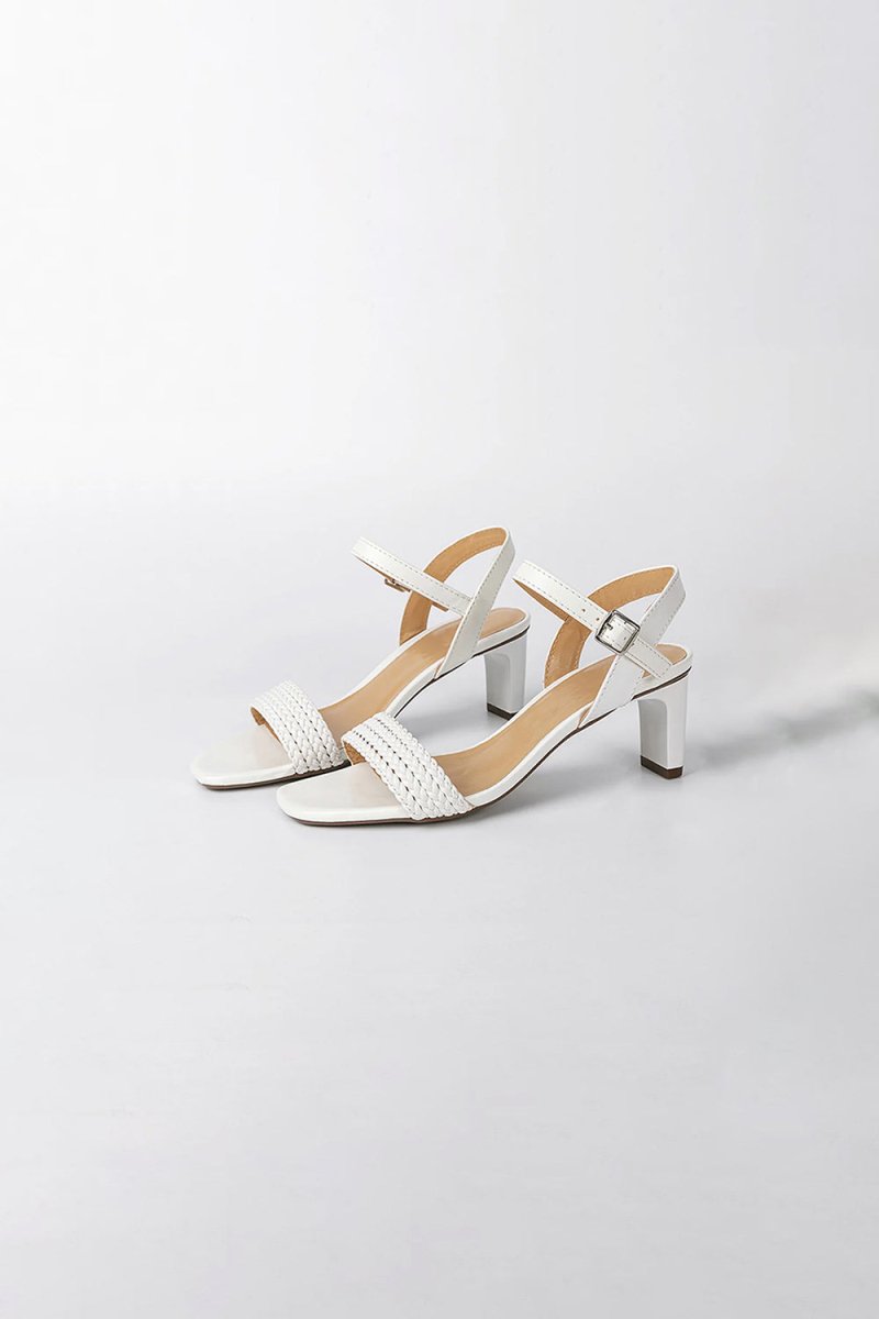 Outdoor Sandals Peep Toe Chunky Heel Fashion Shoes With Buckle Braided Strap - KissProm