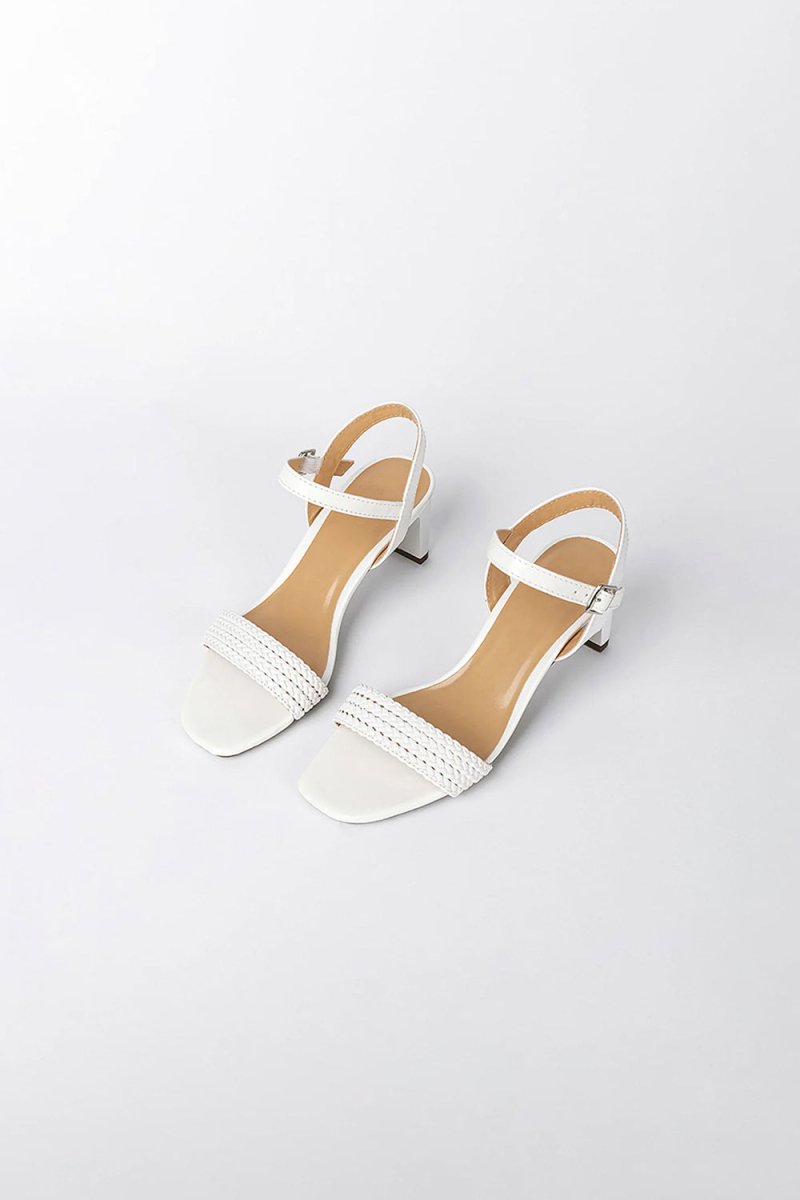 Outdoor Sandals Peep Toe Chunky Heel Fashion Shoes With Buckle Braided Strap - KissProm
