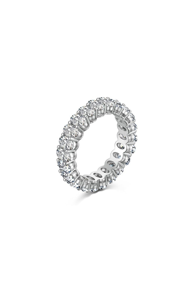 Oval Zircons Sterling Silver 18K Gold Plated Infinity Ring - KissProm