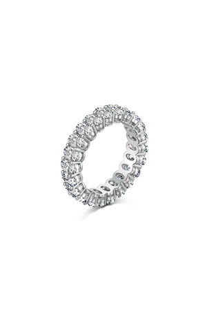 Oval Zircons Sterling Silver 18K Gold Plated Infinity Ring - KissProm