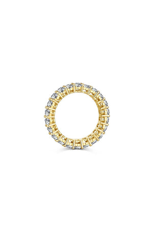 Oval Zircons Sterling Silver 18K Gold Plated Infinity Ring - KissProm