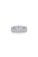 Oval Zircons Sterling Silver 18K Gold Plated Infinity Ring - KissProm