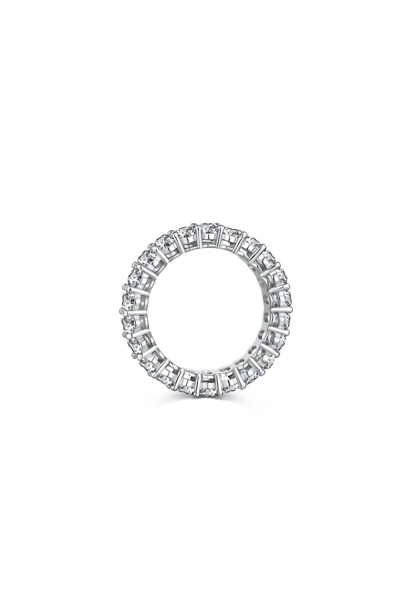 Oval Zircons Sterling Silver 18K Gold Plated Infinity Ring - KissProm