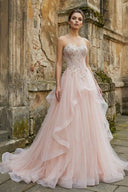 Light Blue Beaded Long Prom Dress - KissProm