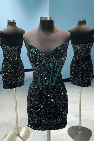 Pallid | Sweetheart Bodycon Sequins Homecoming Dress