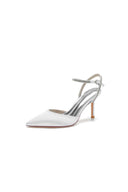 Party Crystal Strap Pointed Toe Satin Stiletto Heels - KissProm