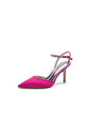 Party Crystal Strap Pointed Toe Satin Stiletto Heels - KissProm