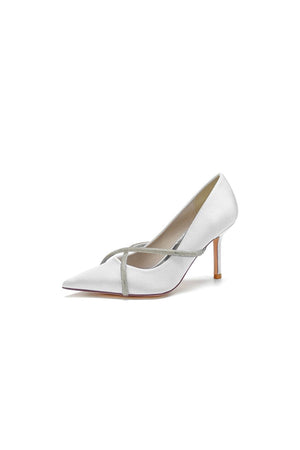 Party Pointed Toe Crystal High Heels - KissProm