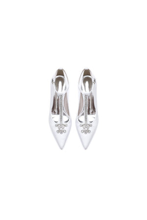 Party Pointed Toe Crystal Strap High Heels Shoes - KissProm