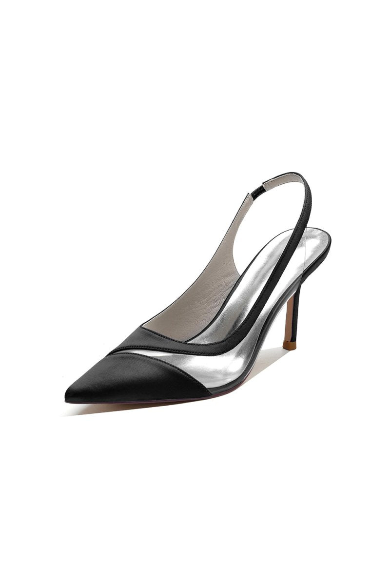 Party Pointed Toe Slingback Strap High Heels - KissProm