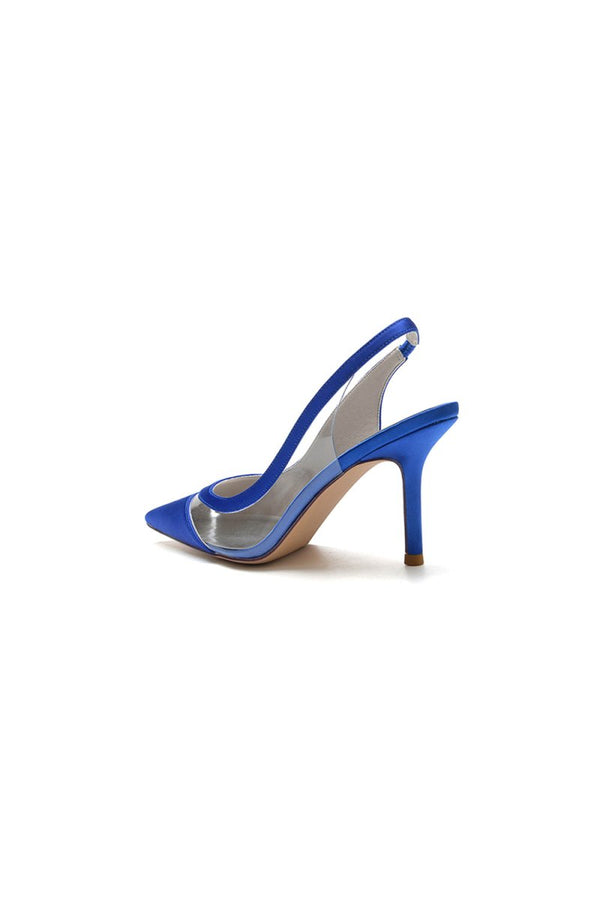 Party Pointed Toe Slingback Strap High Heels - KissProm