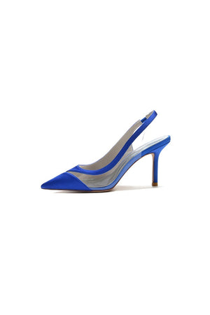 Party Pointed Toe Slingback Strap High Heels - KissProm