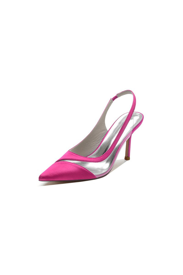 Party Pointed Toe Slingback Strap High Heels - KissProm