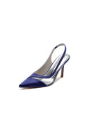Party Pointed Toe Slingback Strap High Heels - KissProm