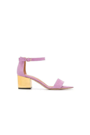 Party Suede Peep Toe Sandals Chunky Heel Evening Shoes With Ankle Strap - KissProm