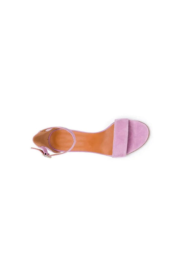 Party Suede Peep Toe Sandals Chunky Heel Evening Shoes With Ankle Strap - KissProm