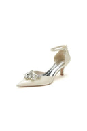 Patent Leather Mirror Finish With Rhinestone Pointed Toe Stiletto Heel - KissProm