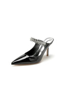 Leather Pointed Toe Wedding Shoes with Rhinestone - KissProm