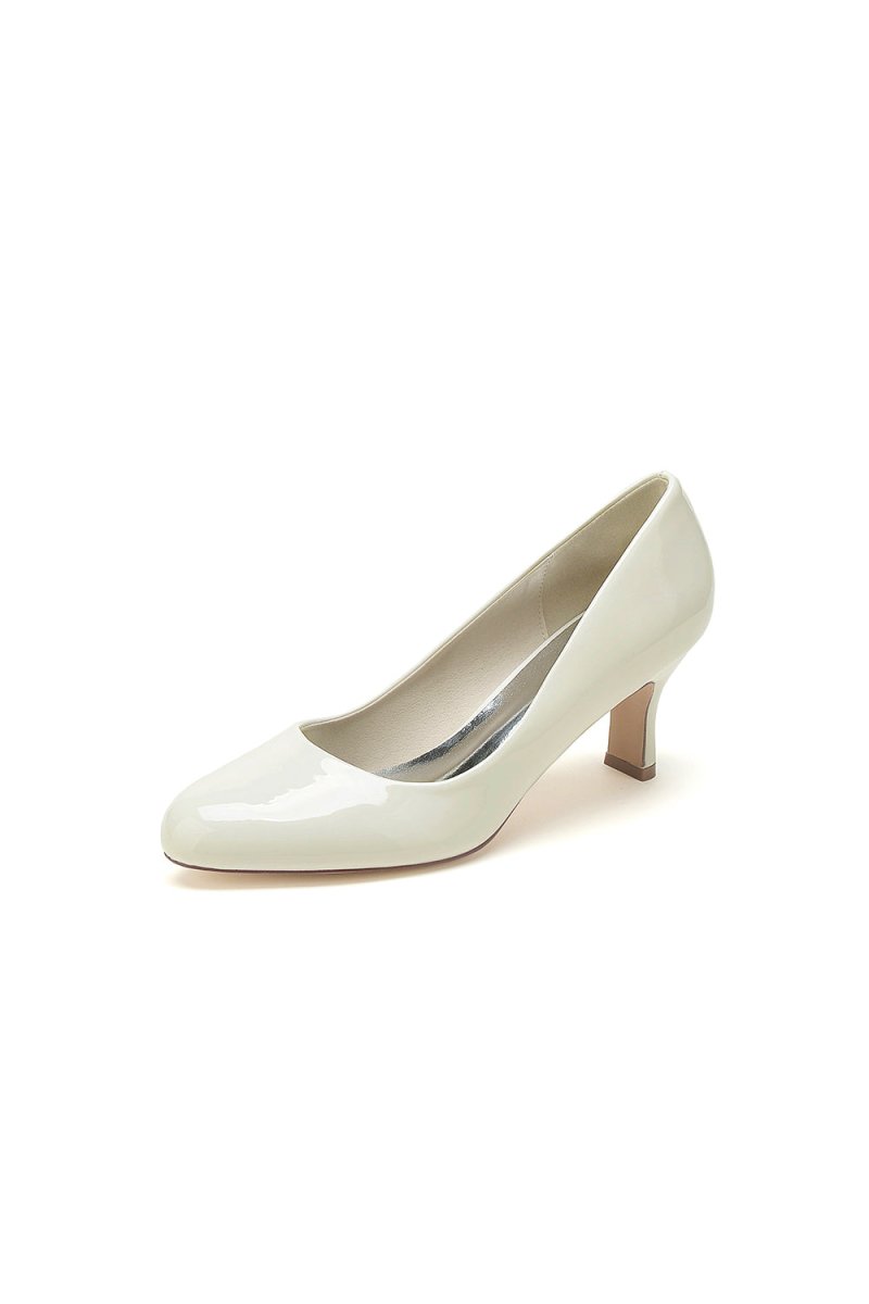 Patent Leather Wedding Block Heels - KissProm