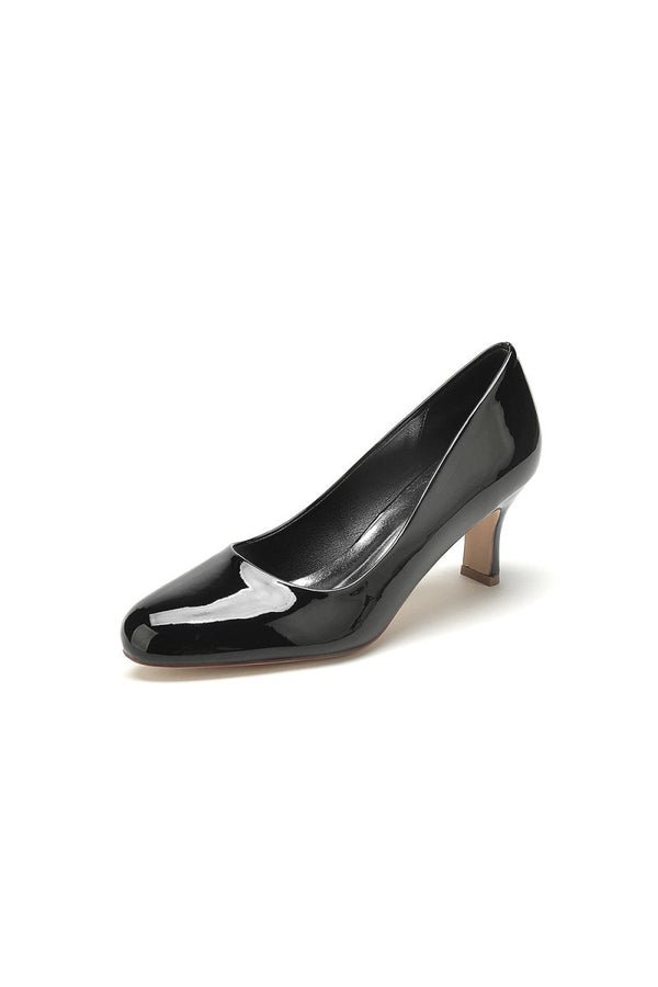Patent Leather Wedding Block Heels - KissProm