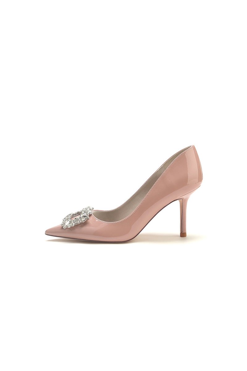 Patent Leather Wedding Shoes with Rhinestone - KissProm