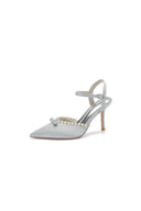 Pearl Cocktail Pointed Toe Buckle Strap Heels - KissProm