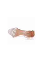 Pearl - Embellished White Ankle - Strap Stiletto Heels - KissProm