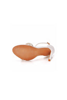Pearl - Embellished White Ankle - Strap Stiletto Heels - KissProm