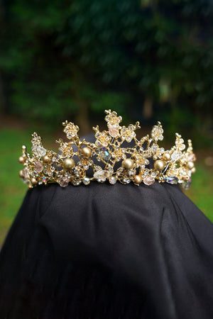 Pearl Gold Woodland Tiara - KissProm