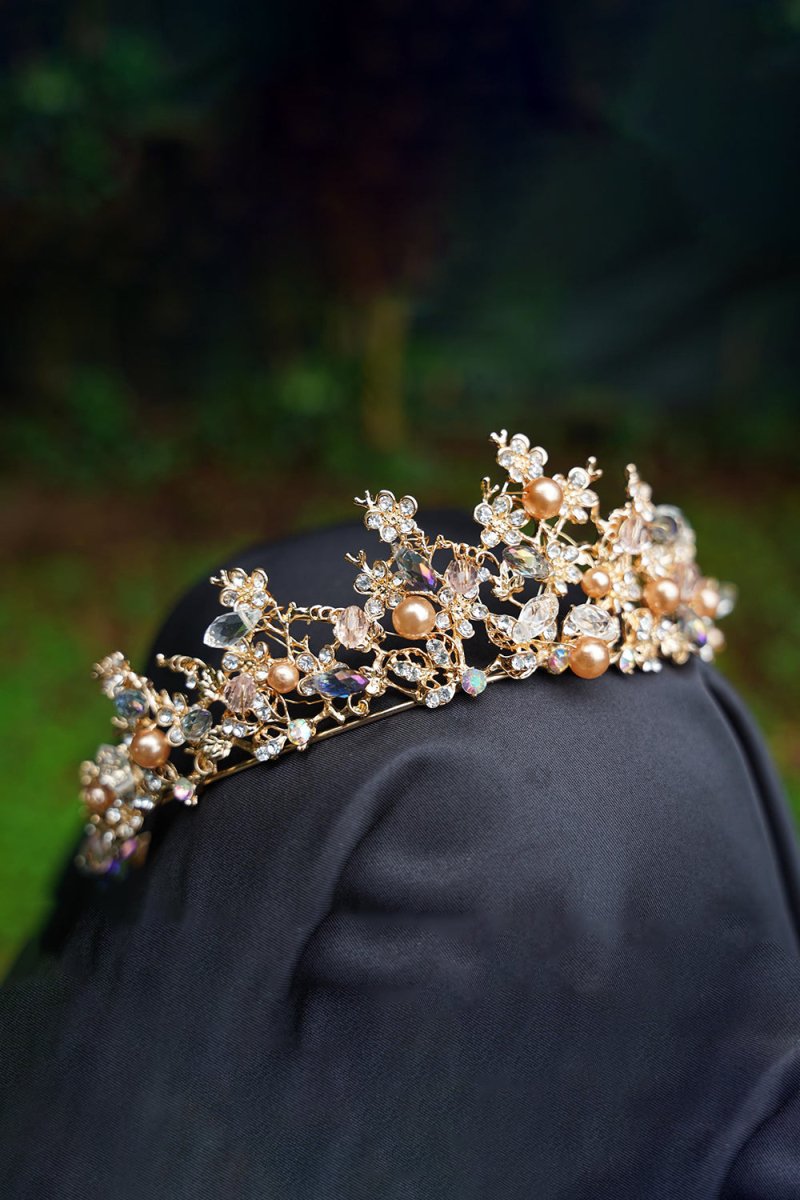 Pearl Gold Woodland Tiara - KissProm