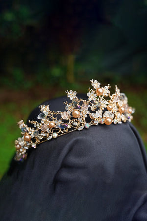 Pearl Gold Woodland Tiara - KissProm
