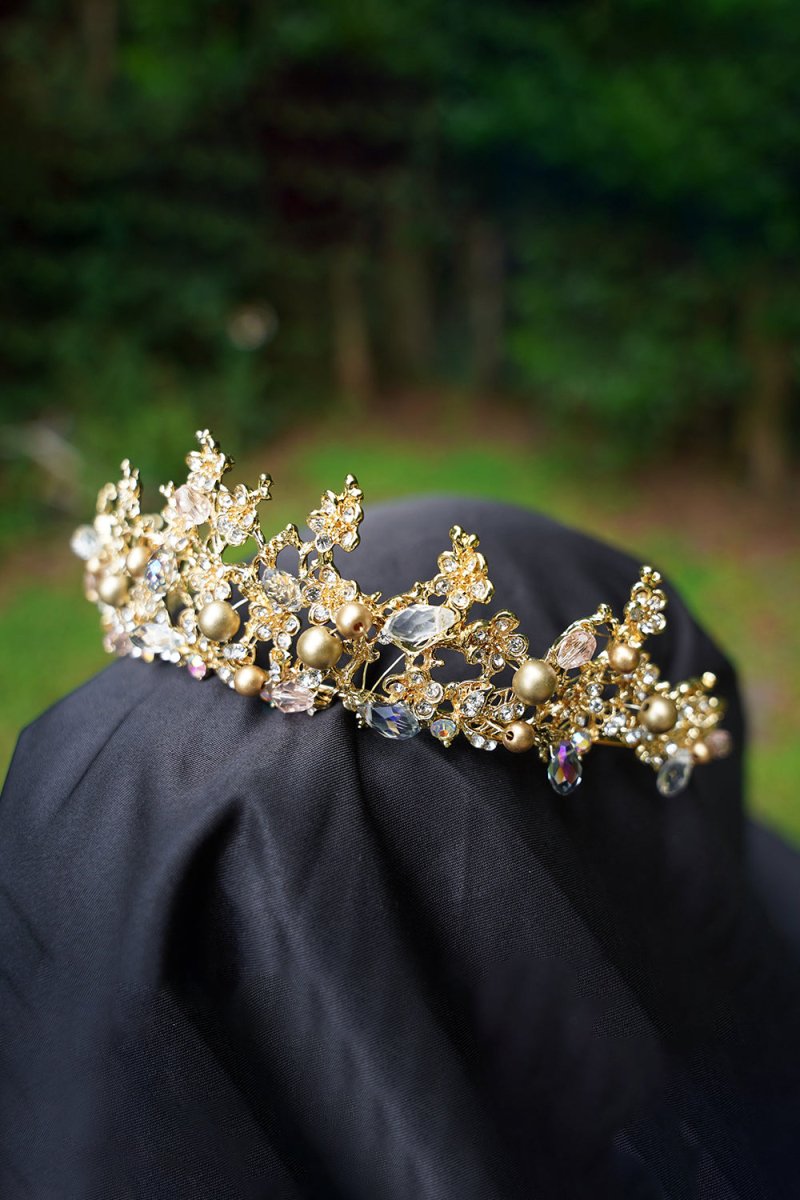 Pearl Gold Woodland Tiara - KissProm