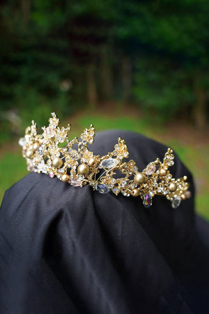 Pearl Gold Woodland Tiara - KissProm