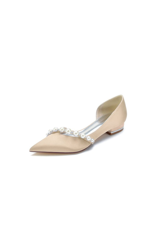 Pearl Pointed Toe Kitten Heels - KissProm