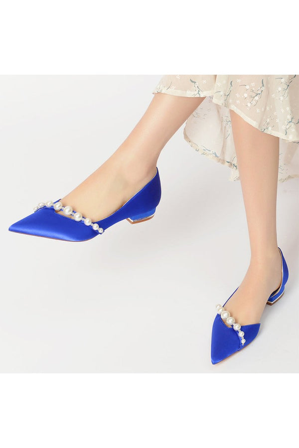 Pearl Pointed Toe Kitten Heels - KissProm