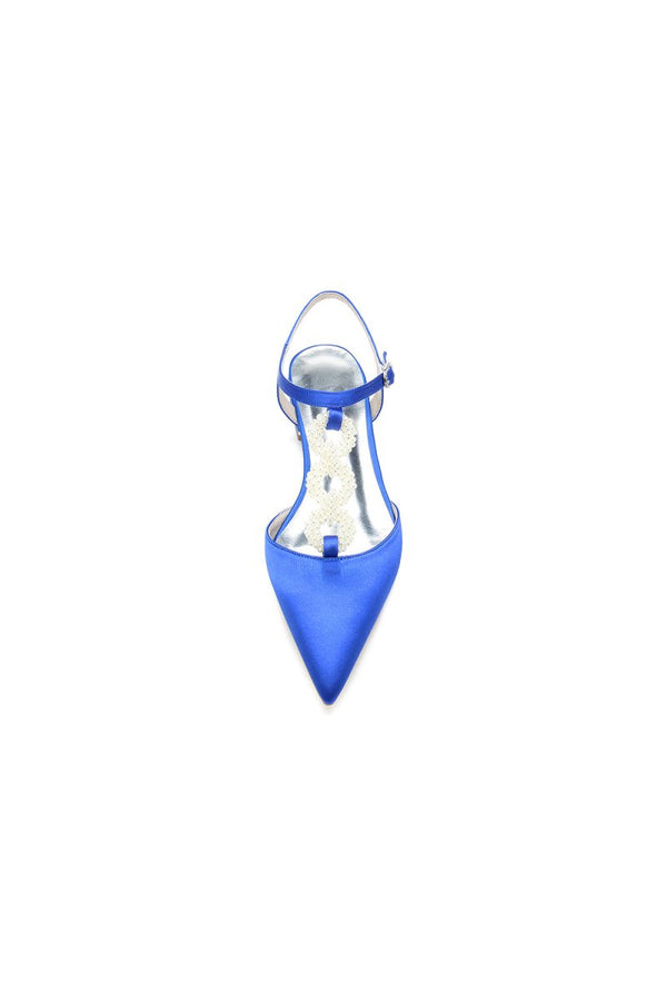 Pearl Strap Pointed Toe Flats - KissProm