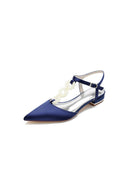 Pearl Strap Pointed Toe Flats - KissProm