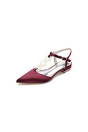 Pearl Strap Pointed Toe Flats - KissProm