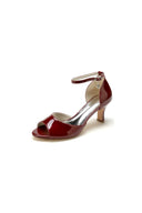 Peep Toe Ankle Strap Buckle Wedding Shoes - KissProm