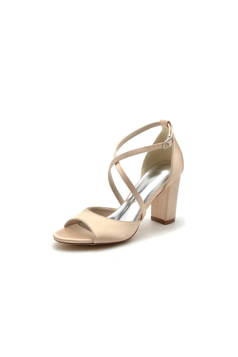 Peep Toe Cross Strap High Heels Party Shoes - KissProm