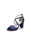 Peep Toe Cross Strap High Heels Party Shoes - KissProm