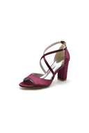 Peep Toe Cross Strap High Heels Party Shoes - KissProm