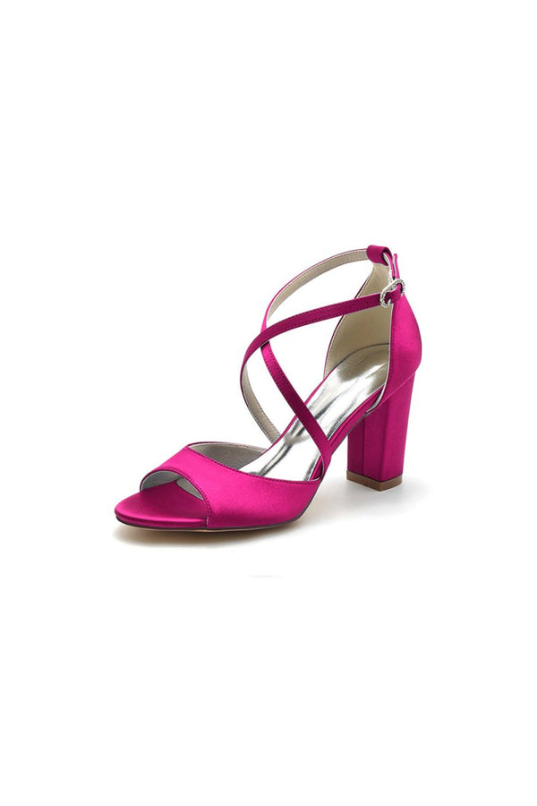 Peep Toe Cross Strap High Heels Party Shoes - KissProm