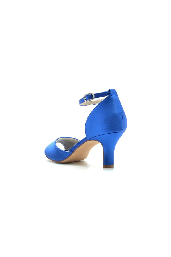 Peep Toe One - strap Buckle Chunky Heel Pumps - KissProm