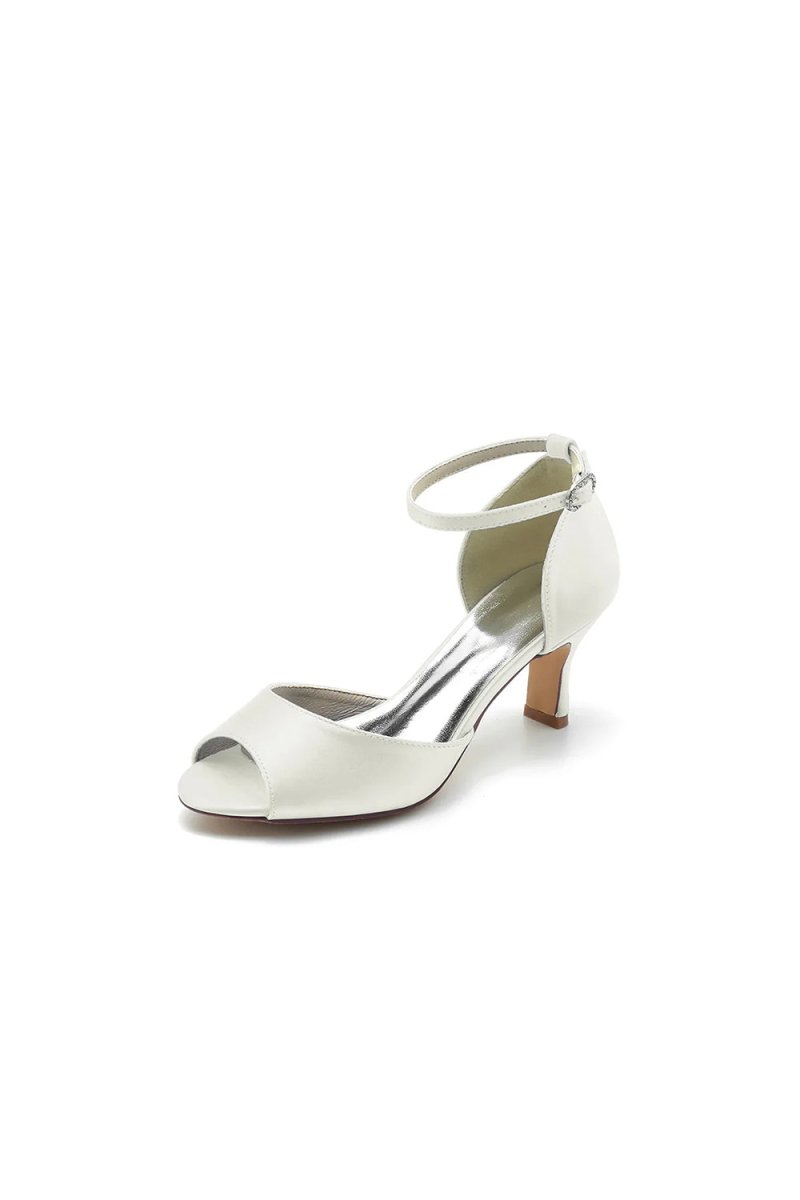 Peep Toe One - strap Buckle Chunky Heel Pumps - KissProm