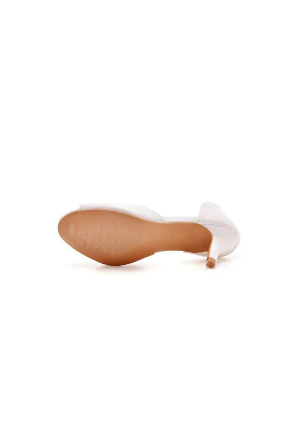 Peep Toe Satin Slip On Shoes High Heel - KissProm